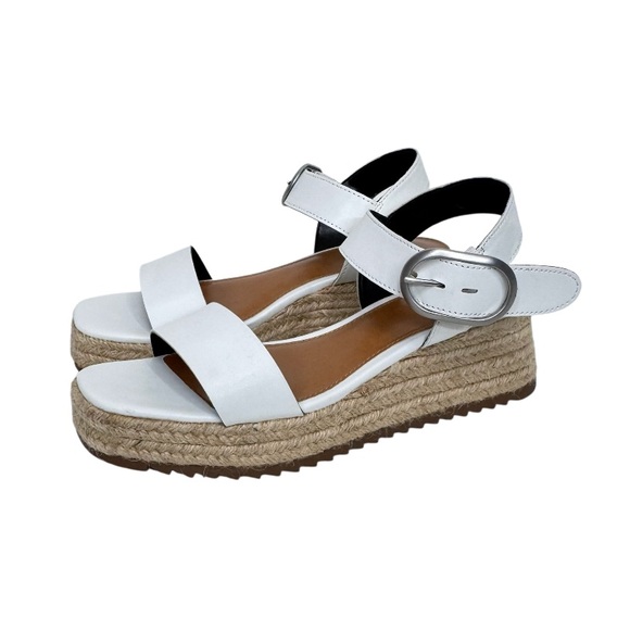 A New Approach White Espadrille Chunky Emily Sandals W/ Adjustable Strap Size 7 - Picture 1 of 13